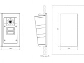 2N EntryCom IP Force - Maßszeichnung Hohlwandmontage