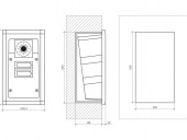 2N EntryCom IP Force - Maßzeichnung Unterputzmontage