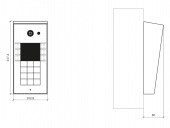 2N EntryCom IP Vario Montagezeichnung Aufputz 1 Modul mit Wetterschutz