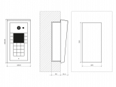 2N EntryCom IP Vario Montagezeichnung Unterputz 1 Modul mit Wetterschutz