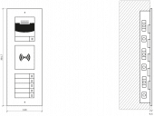 2N EntryCom IP Verso - 3 Module Unterputzmontage