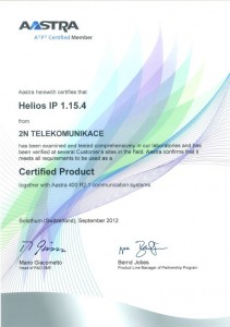 Aastra Certificate 2N EntryCom IP Vario