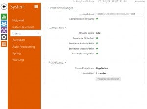 Aktivierung der 2N EntryCom IP Lizenz